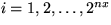 $i=1,2, \ldots, 2^{nx}$