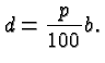 $\displaystyle d = \frac{p}{100}b. $