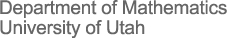 Department of Mathematics, University of Utah