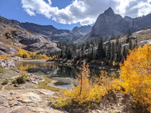 View of Sundial Peak from Lake Blanche in the fall