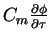 $C_m{\partial\phi \over \partial \tau}$