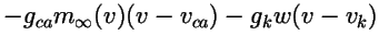 $\displaystyle -g_{ca}m_\infty(v)(v-v_{ca})-g_kw(v-v_k)$