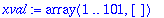 xval := array(1 .. 101,[])