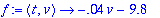 f := proc (t, v) options operator, arrow; -.4e-1*v-...
