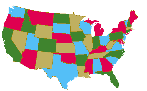 Usa Map Color