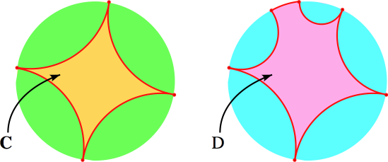 Convex hulls of sets of ideal points of the poincare disk