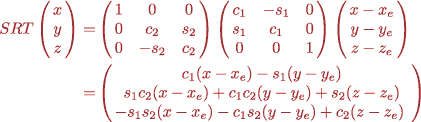 Equation for the composite projection SRT