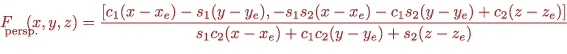 Equation for perspective projection F.persp.